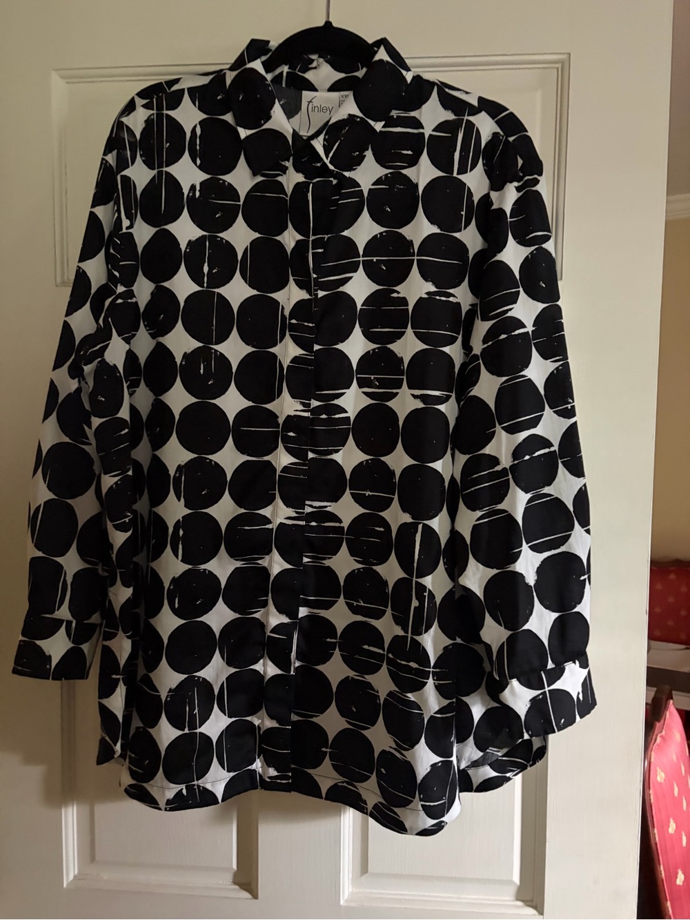 2X Black and White Button Down Shirt from Finley Abstract Pattern